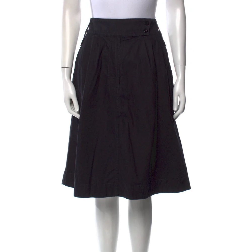 MARGARET HOWELL black cotton knee length skirt, size small.